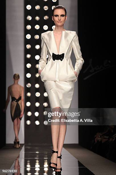 Model walks the runway during Fausto Sarli fashion show as part of the Rome Fashion Week Spring / Summer 2010 on January 30, 2010 in Rome, Italy.