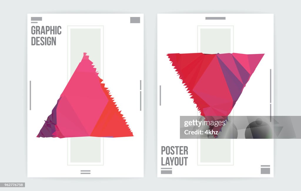 Triangle Poster. Box Abstract Triangle Shape Graphic Design Poster Layout Template High-Res ...