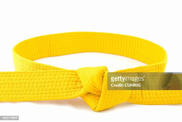 karate belt  yellow - belt stock pictures, royalty-free photos & images