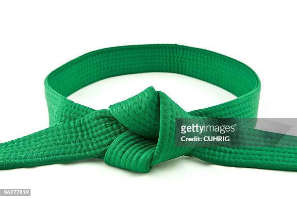 karate belt  green - belt stock pictures, royalty-free photos & images