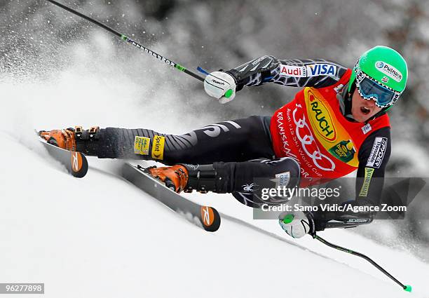 Ted Ligety of USA takes 3rd place during the Audi FIS Alpine Ski World Cup Men's Giant Slalom on January 30, 2010 in Kranjska Gora, Slovenia.