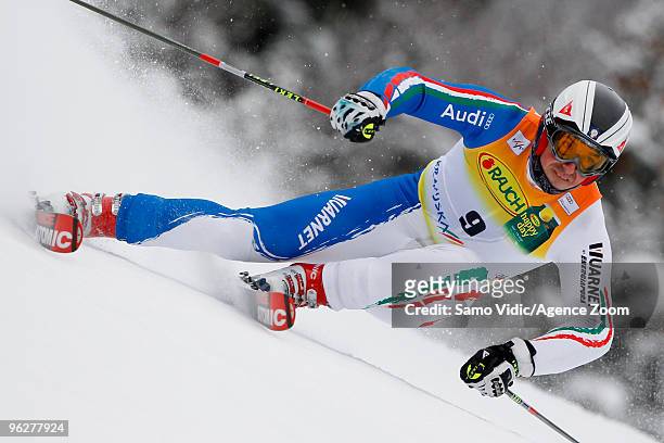 Alexander Ploner of Italy takes 7th place during the Audi FIS Alpine Ski World Cup Men's Giant Slalom on January 30, 2010 in Kranjska Gora, Slovenia.