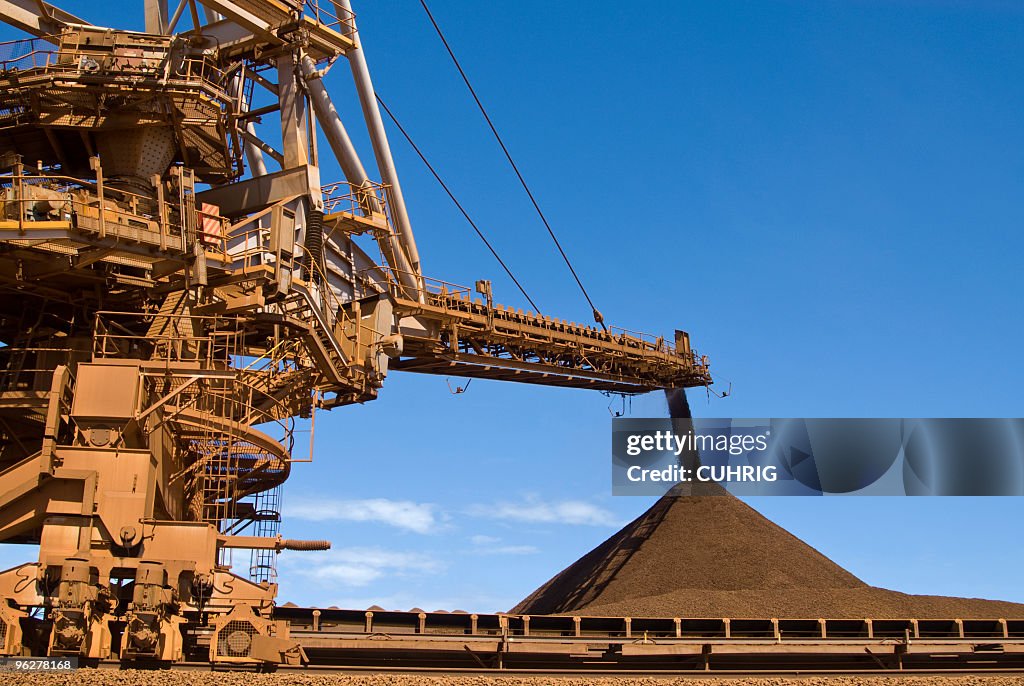 Stacker And Stockpile On Iron Ore Mine Site High-Res Stock Photo ...