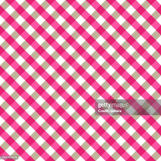pink tablecloth argyle pattern - linen texture background stock illustrations