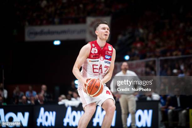 Dairis Bertans during a basketball game of Poste Mobile Playoff Lega Basket A between EA7 Emporio Armani Milano vs Germani Basket Brescia at...