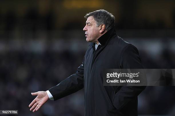 Sam Allardyce, Manager of Blackburn Rovers gives instructions during the Barclays Premier League match between West Ham United and Blackburn Rovers...