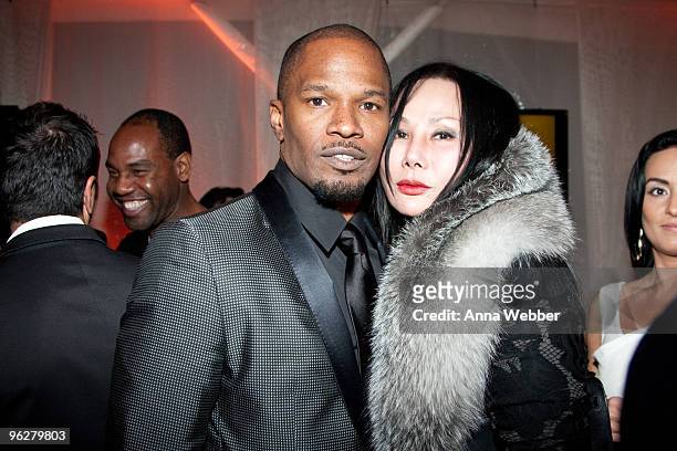 Jamie Foxx and Eva Chow attend L'Ermitage on January 29, 2010 in Los Angeles, California.