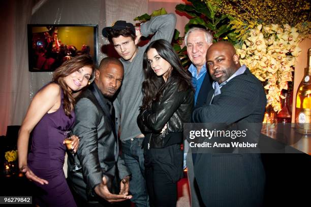 Jamie Foxx, Demi Moore, Ashton Kutcher, Gary Marshall, Breyon Prescott and guest at L'Ermitage on January 29, 2010 in Los Angeles, California.