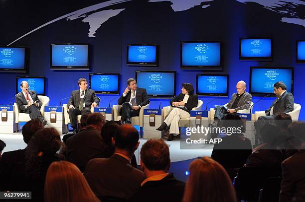 Robert Lawrence who chairs the session, United Nations Environment Programme Executive Director Achim Steiner, Egyptian Minister of trade and...
