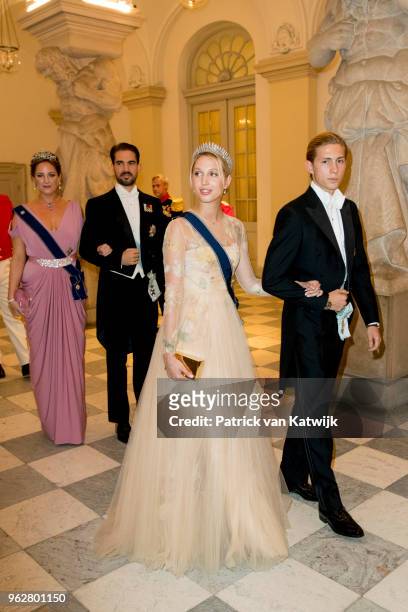 Princess Olympia of Greece and Prince Achileas-Andreas of Greece during the gala banquet on the occasion of The Crown Prince's 50th birthday at...