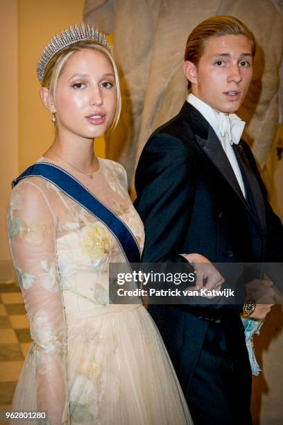 Princess Olympia of Greece and Prince Achileas-Andreas of Greece during the gala banquet on the occasion of The Crown Prince's 50th birthday at...