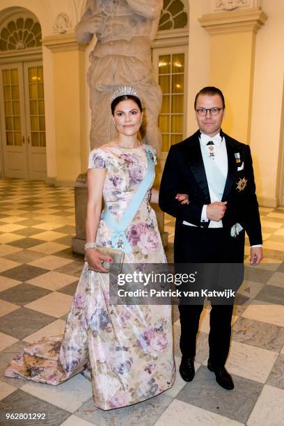 Crown Princess Victoria of Sweden and Prince Daniel of Sweden during the gala banquet on the occasion of The Crown Prince's 50th birthday at...