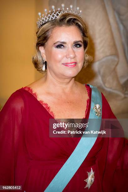 Grand Duchess Maria Teresa of Luxembourg during the gala banquet on the occasion of The Crown Prince's 50th birthday at Christiansborg Palace Chapel...