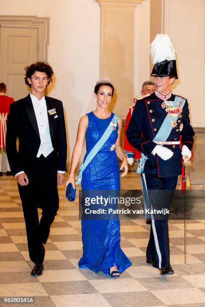 Prince Nikolai of Denmark, Princess Marie of Denmark and Prince Joachim of Denmark during the gala banquet on the occasion of The Crown Prince's 50th...