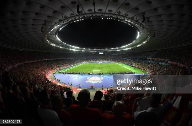 General view inside the stadium during the UEFA Champions League Final between Real Madrid and Liverpool at NSC Olimpiyskiy Stadium on May 26, 2018...