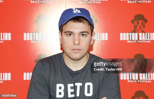 Jon Lovett of 'Pod Save America' poses backstage during Day 2 of 2018 Boston Calling Music Festival at Harvard Athletic Complex on May 26, 2018 in...
