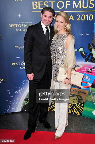 Judith Rakers and her husband Andreas Pfaff attend the 'Best of Musical Gala 2010' at the Color Line Arena on January 30, 2009 in Hamburg, Germany.