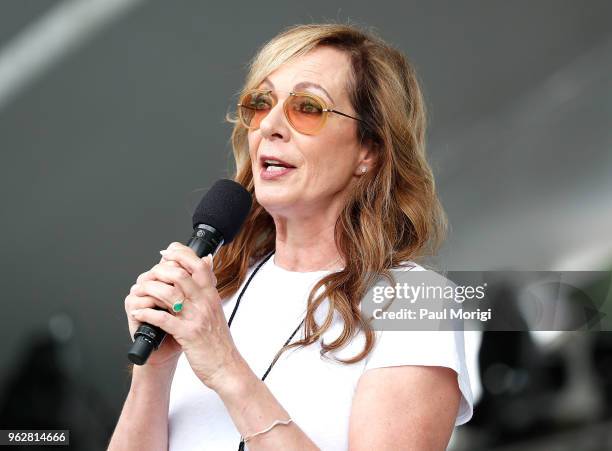 Academy Award, Golden Globe and Emmy Award-winning actress Allison Janney speaks during the 2018 National Memorial Day Concert - Rehearsals at U.S....