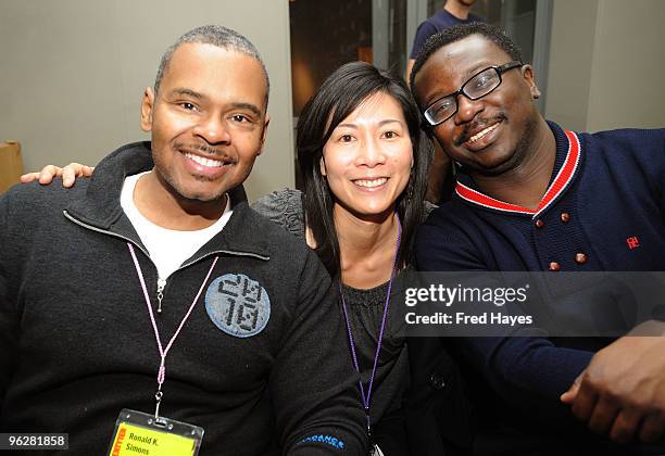 Ron Simons, Anne Lai and TJ Okusanya attend the Programmer Pancake Breakfast during 2010 Sundance Film Festival at Sundance House on January 30, 2010...