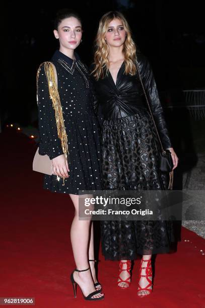 Matilde De Angelis and Benedetta Porcaroli attend the Vanity Fair party during the 86th Concorso Ippico Internazionale Piazza Di Siena at Villa...