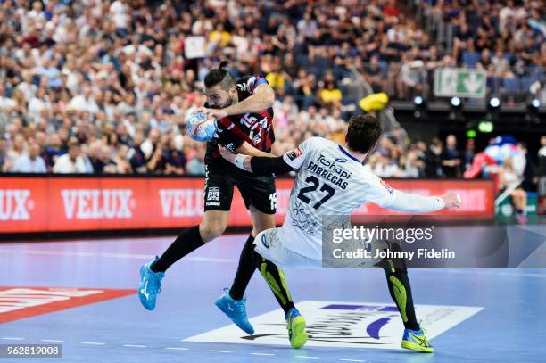 Jorge Maqueda Pena of Vardar during the Final Four EHF Champions League match between Vardar and Montpellier on May 26, 2018 in Cologne, Germany.