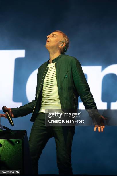 Karl Hyde of Underworld performs at the BBC 6Music Biggest Weekend at Titanic Slipways on May 26, 2018 in Belfast, Northern Ireland.