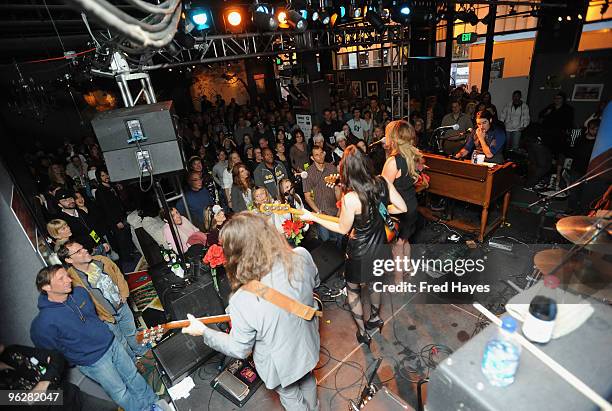 Grace Potter and the Nocturnals perform at the Music Café - Day 8 during the 2010 Sundance Film Festival at Filmmaker Lodge on January 29, 2010 in...