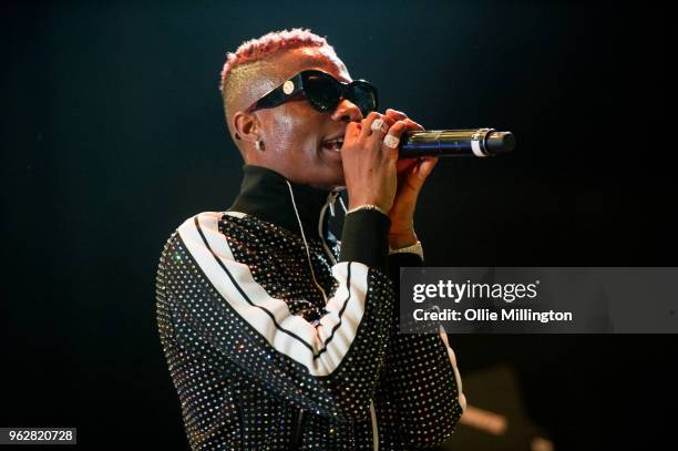 Wizkid performs onstage during the Afrorepublik festival at The O2 Arena on May 26, 2018 in London, England.