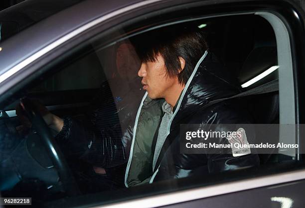 Shunsuke Nakamura of Espanyol leaves the stadium after the La Liga match between Espanyol and Athletic de Bilbao at Nuevo Estadio de Cornella-El Prat...