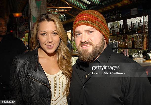 Singer Colbie Caillat poses with musician Zac Brown of The Zac Brown Band at the BMI "How I Wrote That Song" panel discussion at House of Blues...