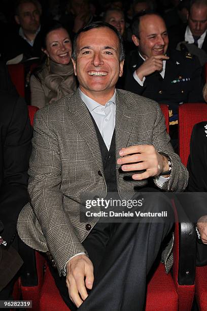 The Italian Foreign Minister Franco Frattini attends a 1st Criterium On The Snow of Italian Parliamentarists on January 30, 2010 in Sestola, near...