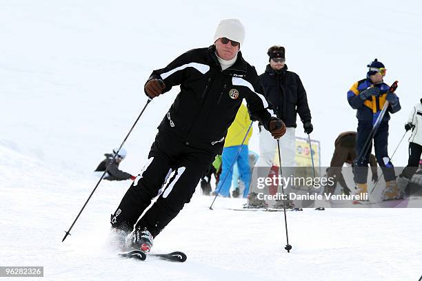 Giulio Tremonti, Minister of Economy and Finance, attends a slalom race during the 1st Criterium On The Snow of Italian Parliamentarists on January...