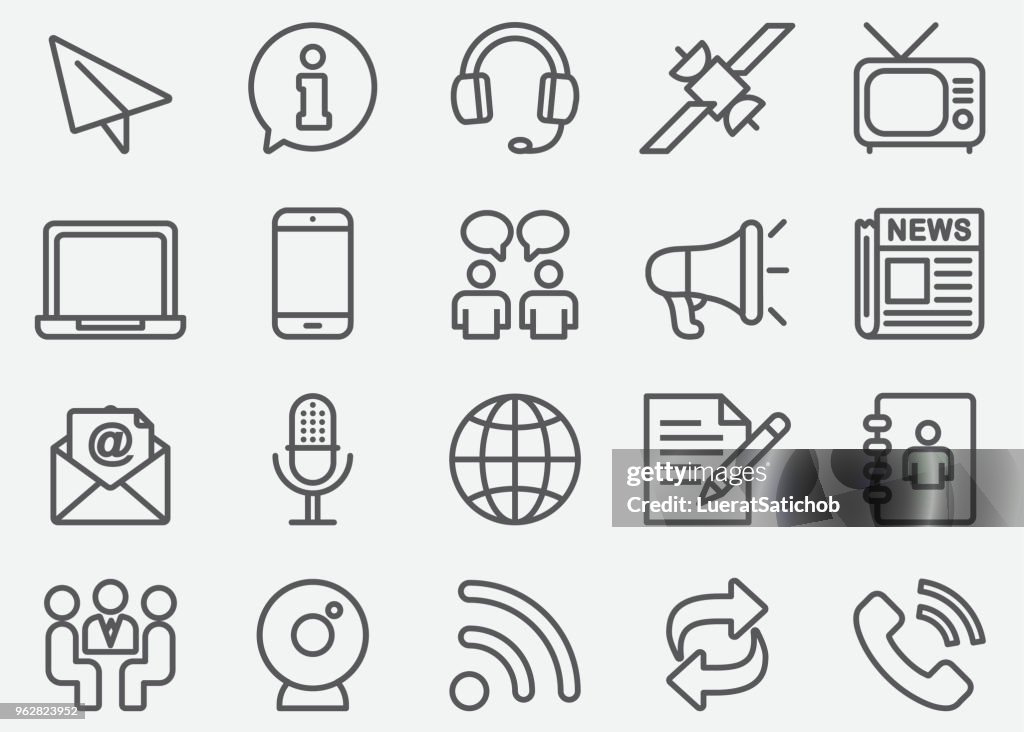 Communication & Social Line Icons