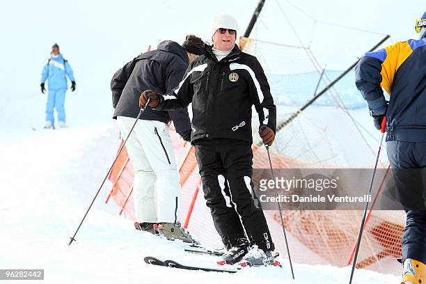 Giulio Tremonti, Minister of Economy and Finance, attends a slalom race during the 1st Criterium On The Snow of Italian Parliamentarists on January...