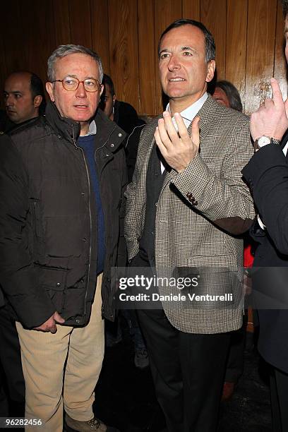 Giulio Tremonti, Minister of Economy and Finance and the Italian Foreign Minister Franco Frattini attend a 1st Criterium On The Snow of Italian...