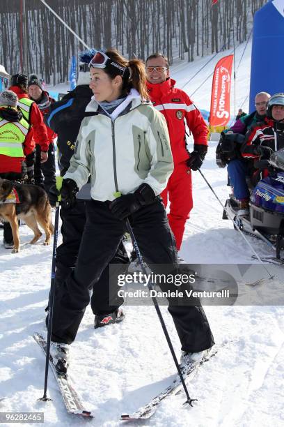 Stella Coppi attends a slalom race during the 1st Criterium On The Snow of Italian Parliamentarists on January 30, 2010 in Sestola, near Modena,...