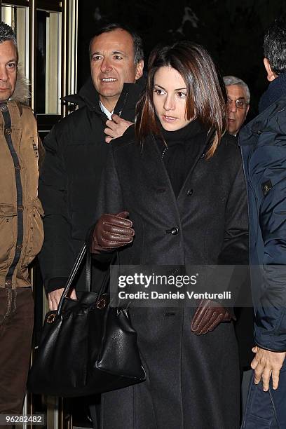 The Italian Foreign Minister Franco Frattini and Stella Coppi attend a 1st Criterium On The Snow of Italian Parliamentarists on January 30, 2010 in...