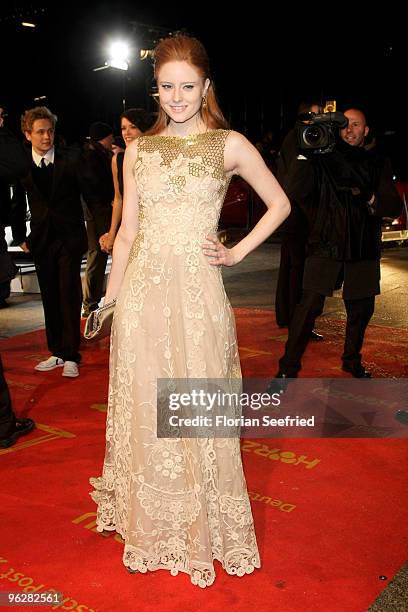 Model Barbara Meier attends the Goldene Kamera 2010 Award at the Axel Springer Verlag on January 30, 2010 in Berlin, Germany.