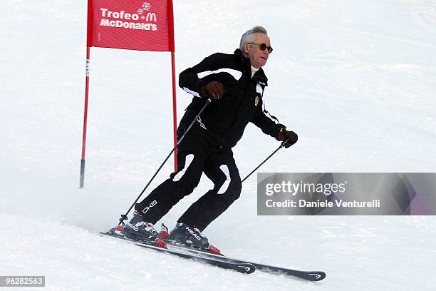 Giulio Tremonti, Minister of Economy and Finance, attends a slalom race during the 1st Criterium On The Snow of Italian Parliamentarists on January...