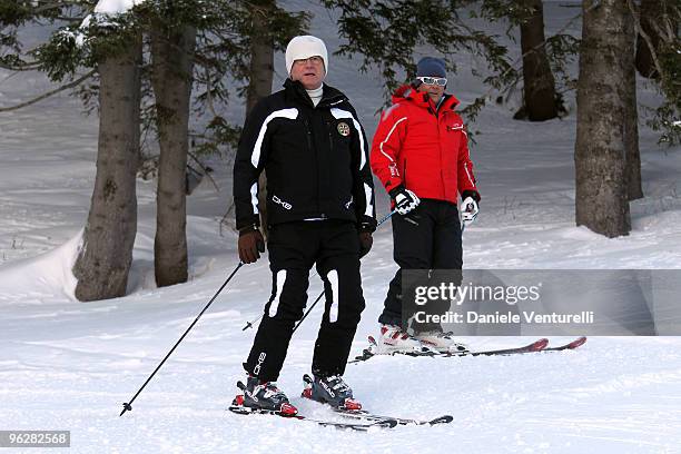 Giulio Tremonti, Minister of Economy and Finance, attends a slalom race during the 1st Criterium On The Snow of Italian Parliamentarists on January...