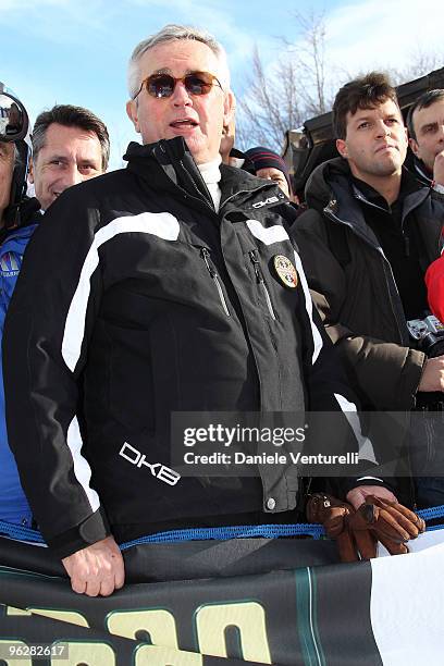 Giulio Tremonti, Minister of Economy and Finance, attends a slalom race during the 1st Criterium On The Snow of Italian Parliamentarists on January...