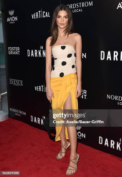 Model Emily Ratajkowski attends the premiere of Vertical Entertainment's 'In Darkness' at ArcLight Hollywood on May 23, 2018 in Hollywood, California.