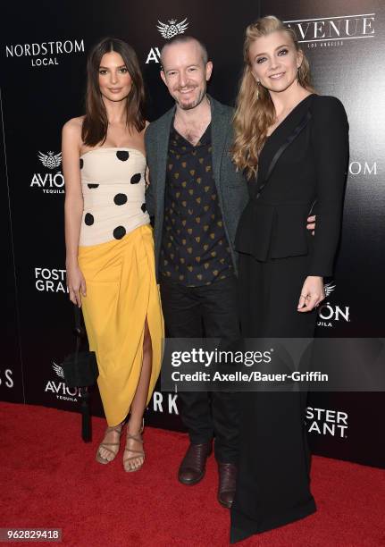 Model Emily Ratajkowski, director Anthony Byrne and actress Natalie Dormer attend the premiere of Vertical Entertainment's 'In Darkness' at ArcLight...