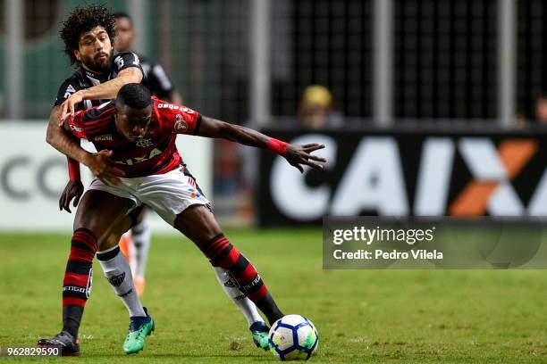 Luan of Atletico MG and Vincius Junior of Flamengo battle for the ball during a match between Atletico MG and Flamengo as part of Brasileirao Series...