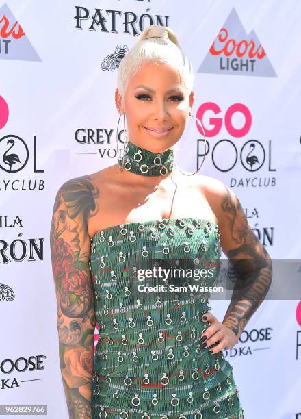 Model/actress Amber Rose arrives at the Flamingo Go Pool Dayclub at Flamingo Las Vegas on May 26, 2018 in Las Vegas, Nevada.