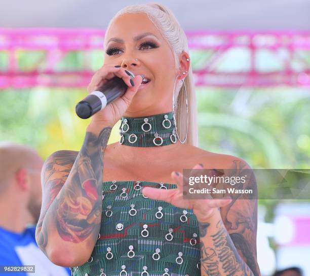 Model/actress Amber Rose hosts at the Flamingo Go Pool Dayclub at Flamingo Las Vegas on May 26, 2018 in Las Vegas, Nevada.