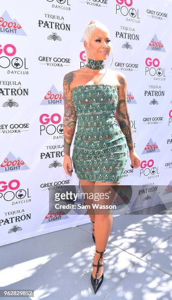 Model/actress Amber Rose arrives at the Flamingo Go Pool Dayclub at Flamingo Las Vegas on May 26, 2018 in Las Vegas, Nevada.