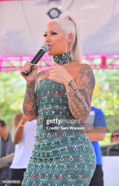 Model/actress Amber Rose hosts at the Flamingo Go Pool Dayclub at Flamingo Las Vegas on May 26, 2018 in Las Vegas, Nevada.