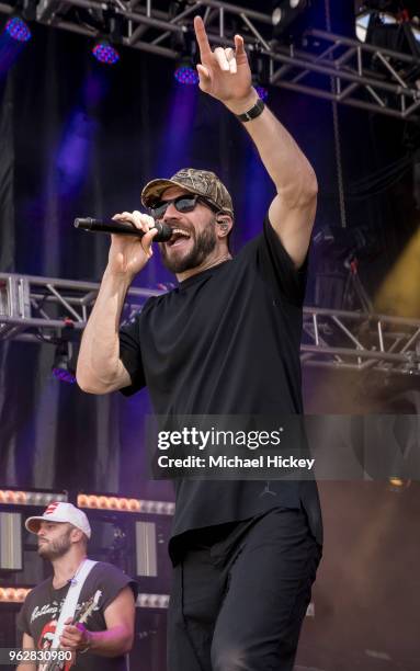 Sam Hunt performs during the Legends Day concert at Indianapolis Motor Speedway on May 26, 2018 in Indianapolis, Indiana.