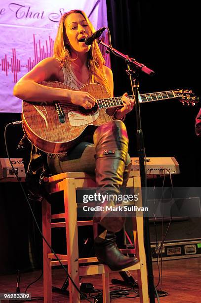 Singer/songwriter Colbie Caillat attends the BMI "How I Wrote That Song" panel discussion at House of Blues Sunset Strip on January 30, 2010 in West...